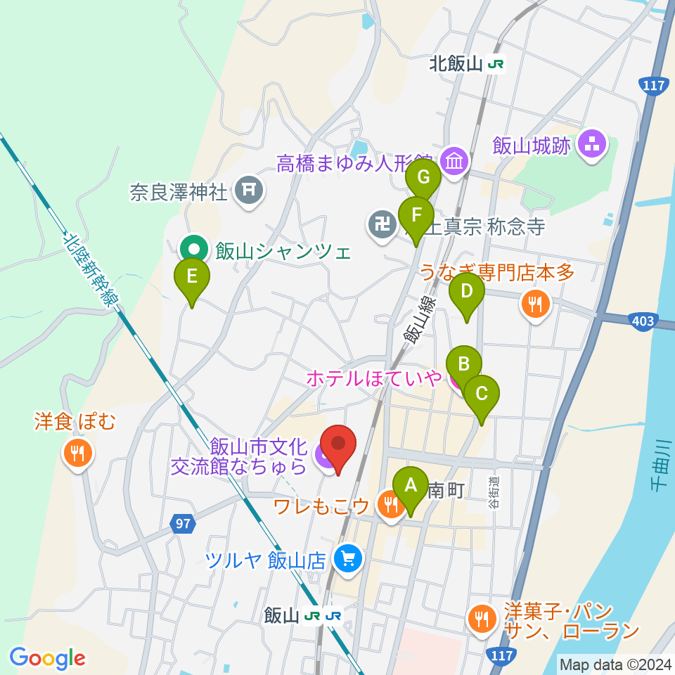 飯山市文化交流館なちゅら周辺のホテル一覧地図