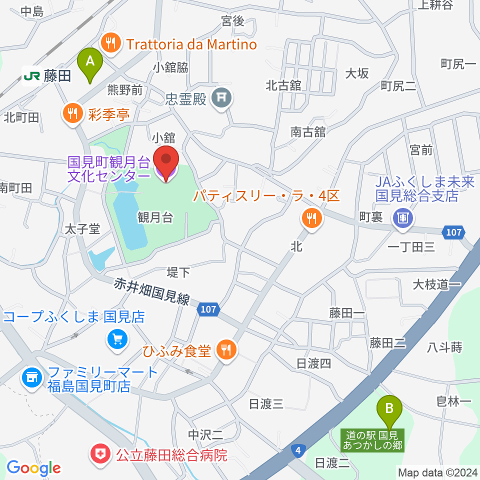 国見町観月台文化センター周辺のホテル一覧地図