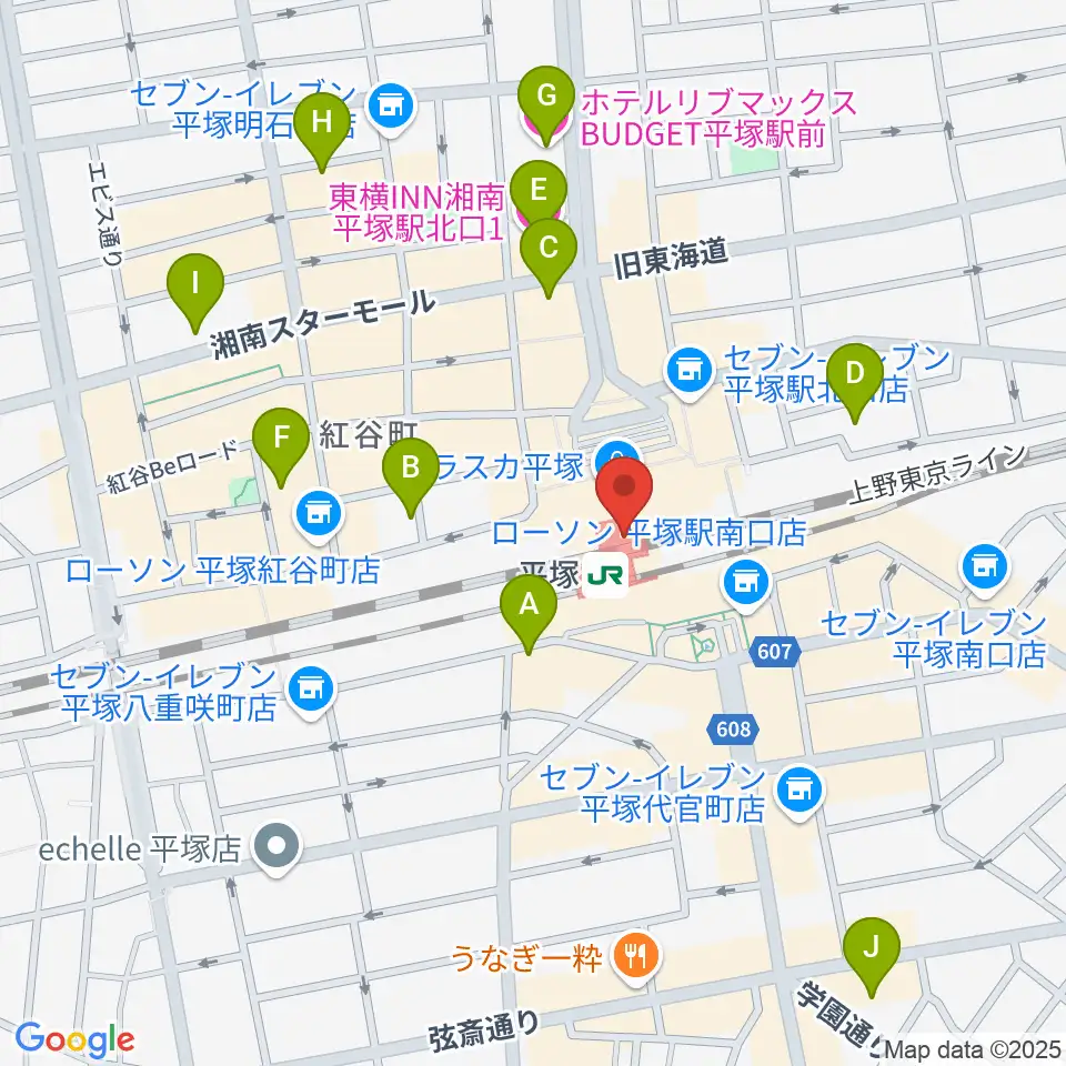 ラスカ平塚6F ラスカホール周辺のホテル一覧地図