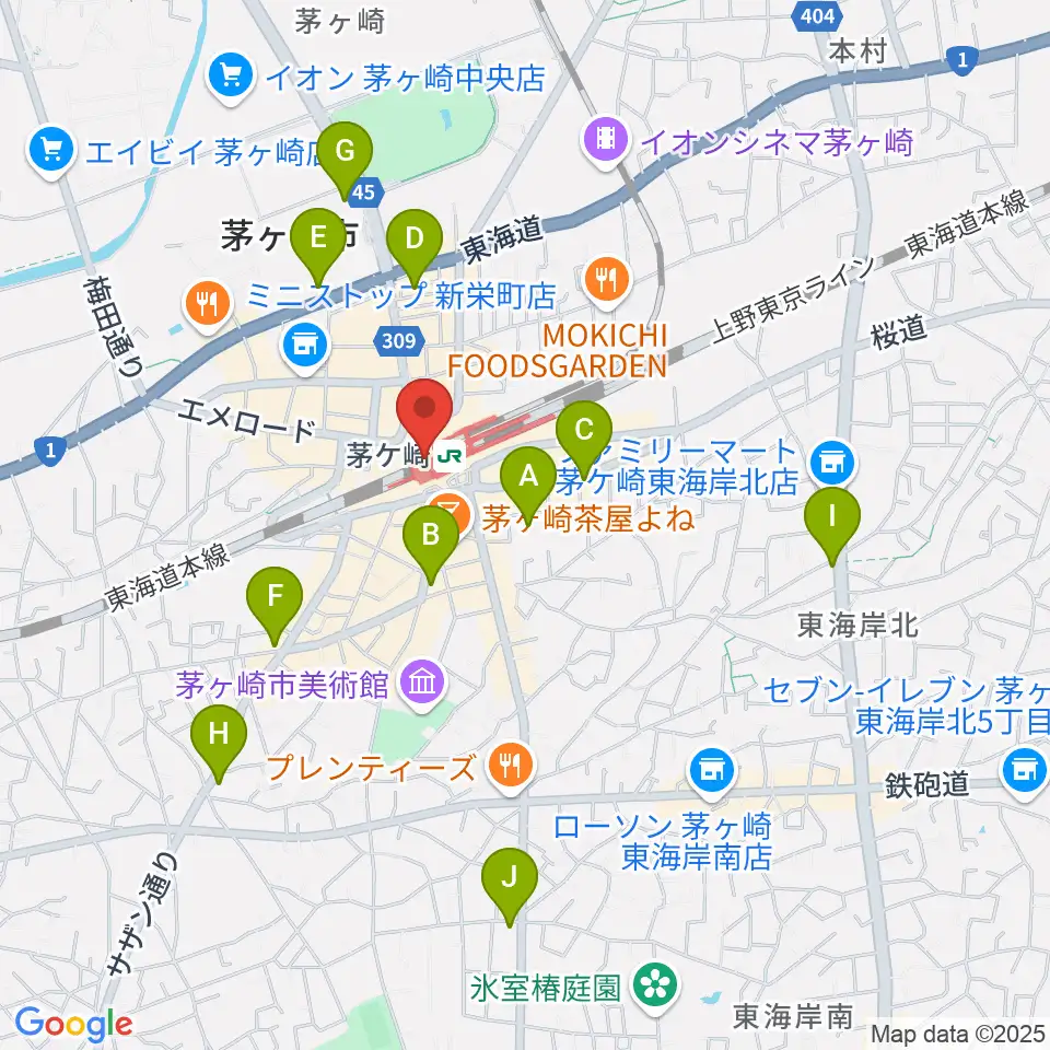ラスカ茅ヶ崎ホール周辺のホテル一覧地図