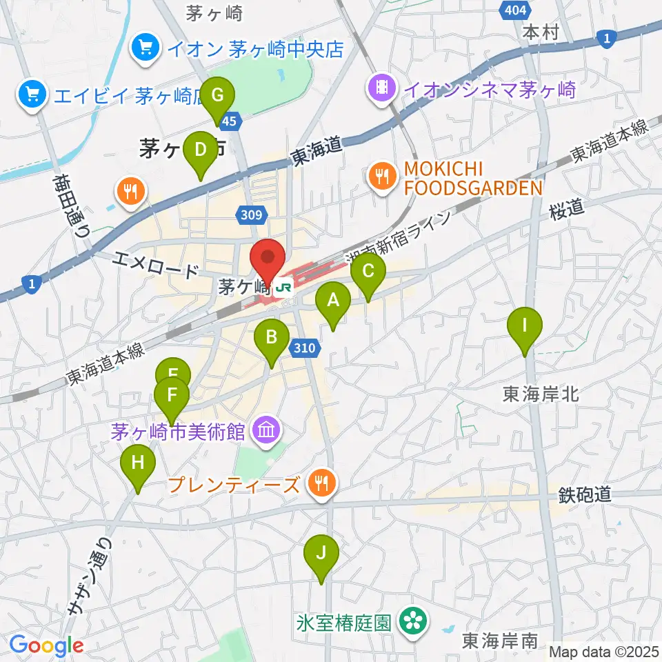 ラスカ茅ヶ崎ホール周辺のホテル一覧地図