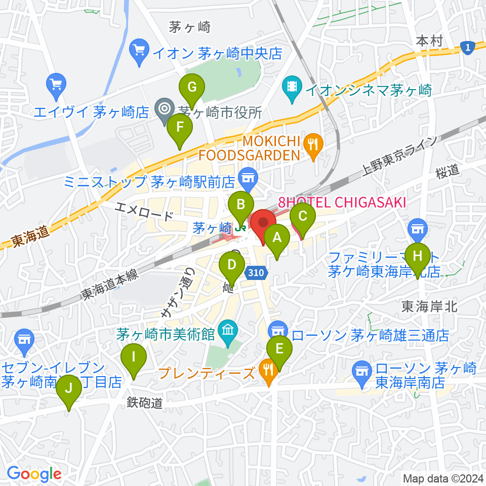 茅ヶ崎ルシュマンデザール周辺のホテル一覧地図