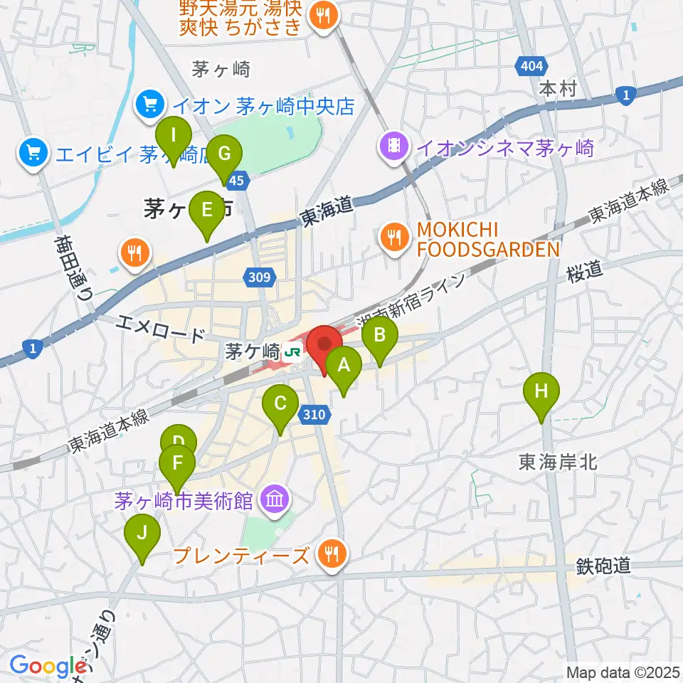 茅ヶ崎ルシュマンデザール周辺のホテル一覧地図