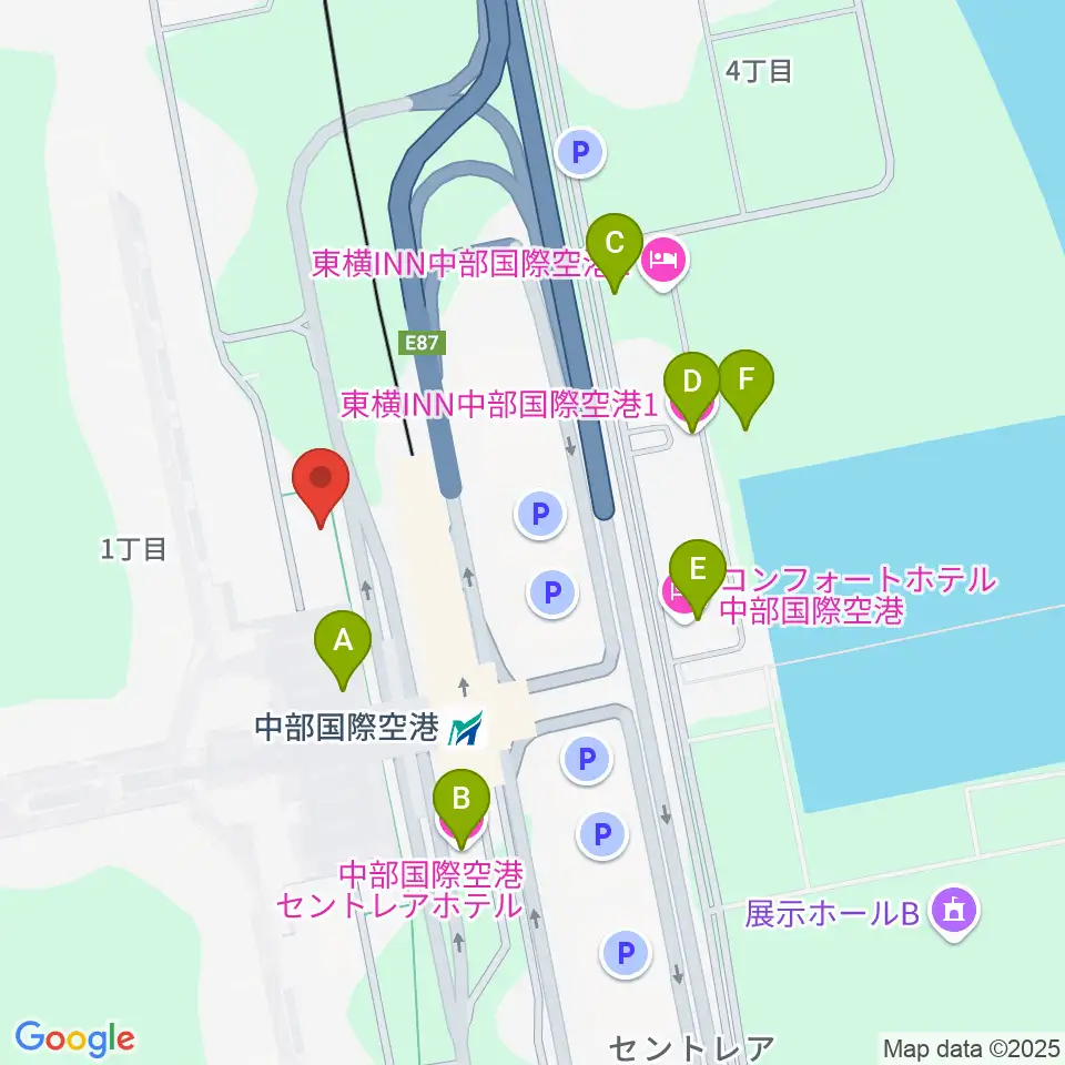 中部国際空港セントレアホール周辺のホテル一覧地図