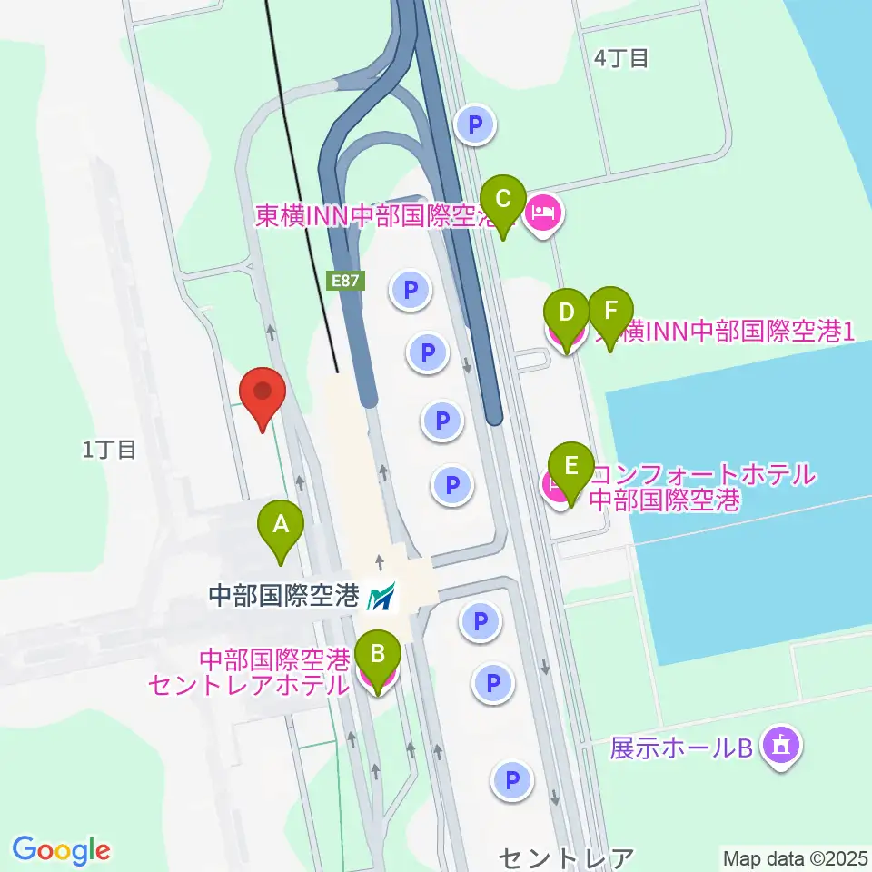 中部国際空港セントレアホール周辺のホテル一覧地図