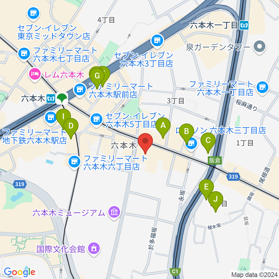 六本木BUZZ周辺のホテル一覧地図