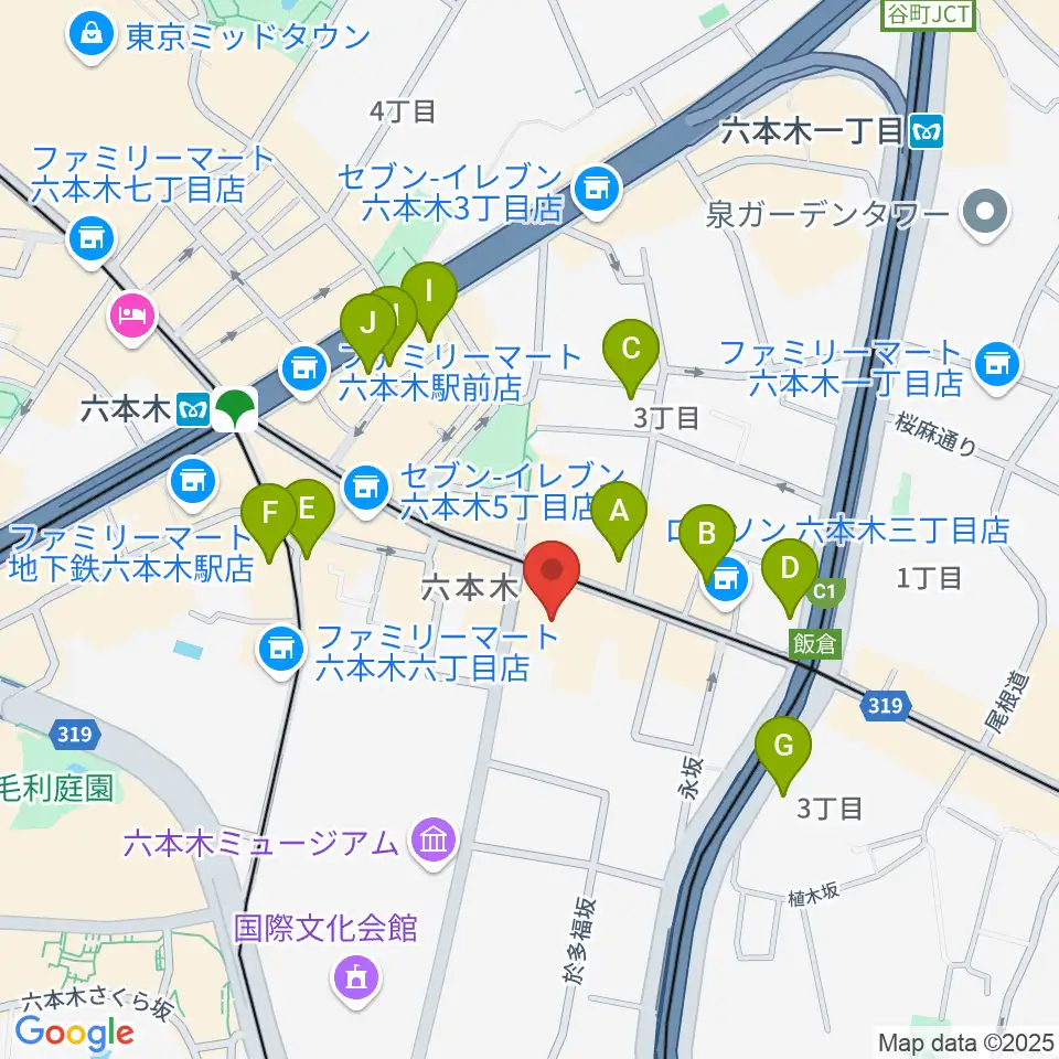 六本木BUZZ周辺のホテル一覧地図