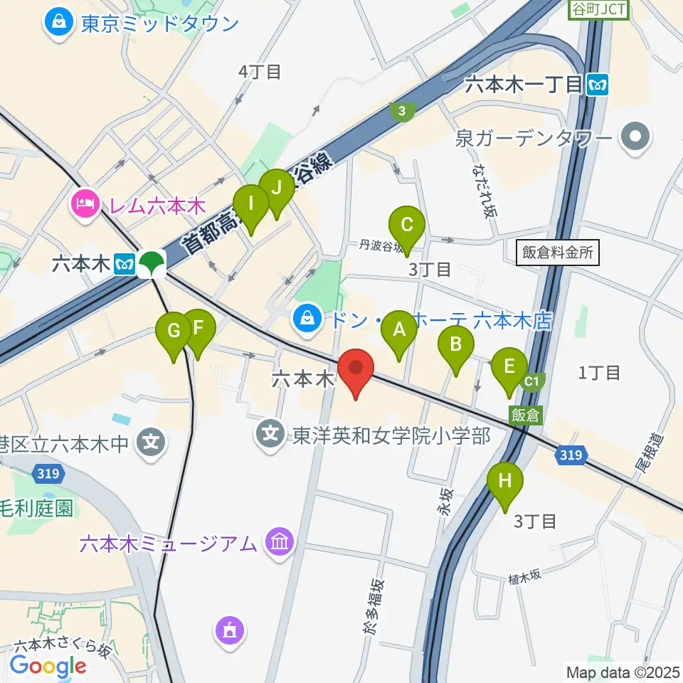 六本木BUZZ周辺のホテル一覧地図