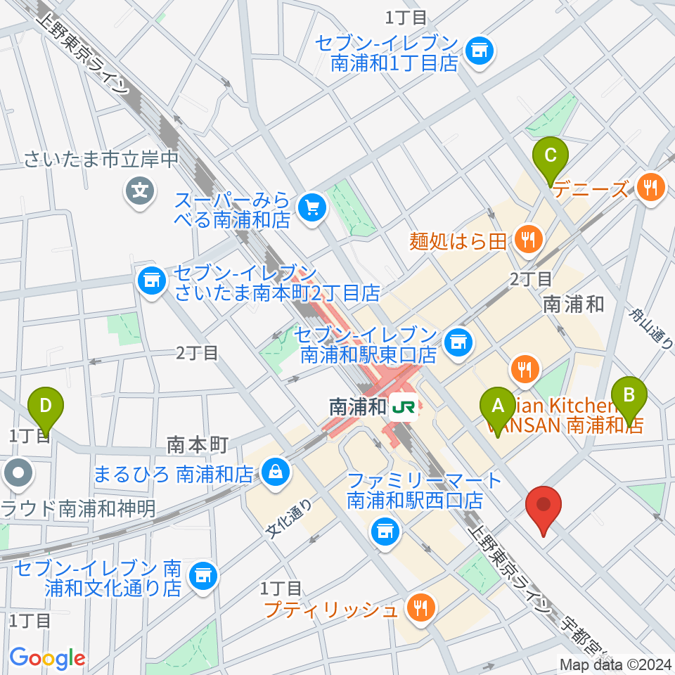 ミリオン楽器 南浦和店周辺のホテル一覧地図