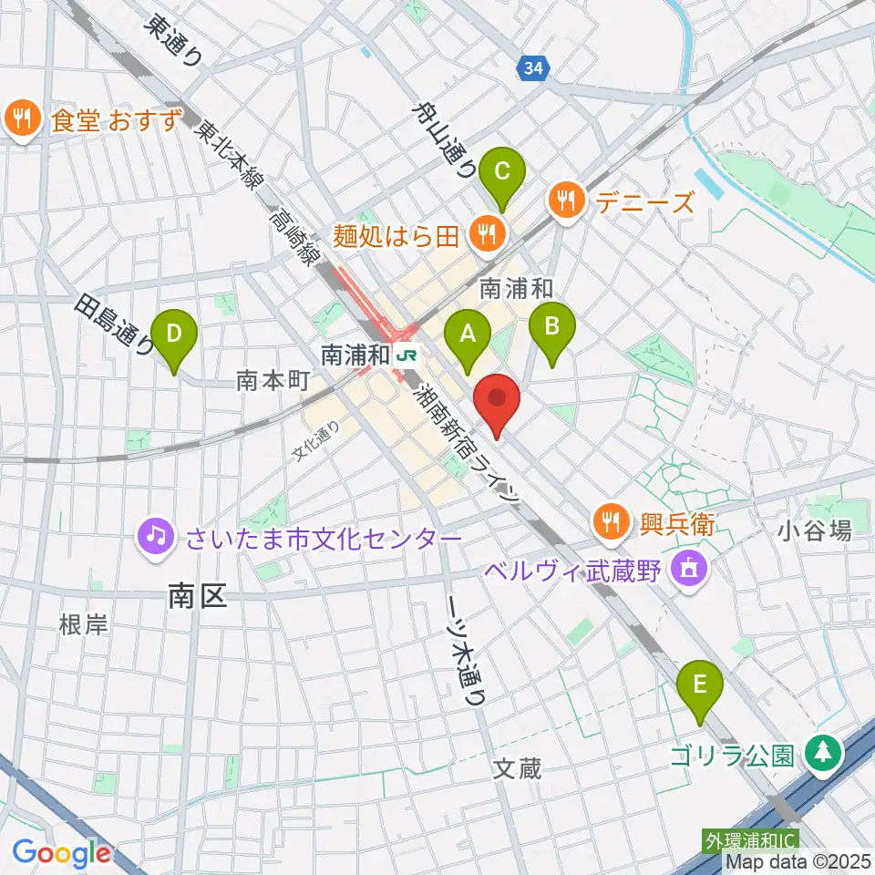 ミリオン楽器 南浦和店周辺のホテル一覧地図