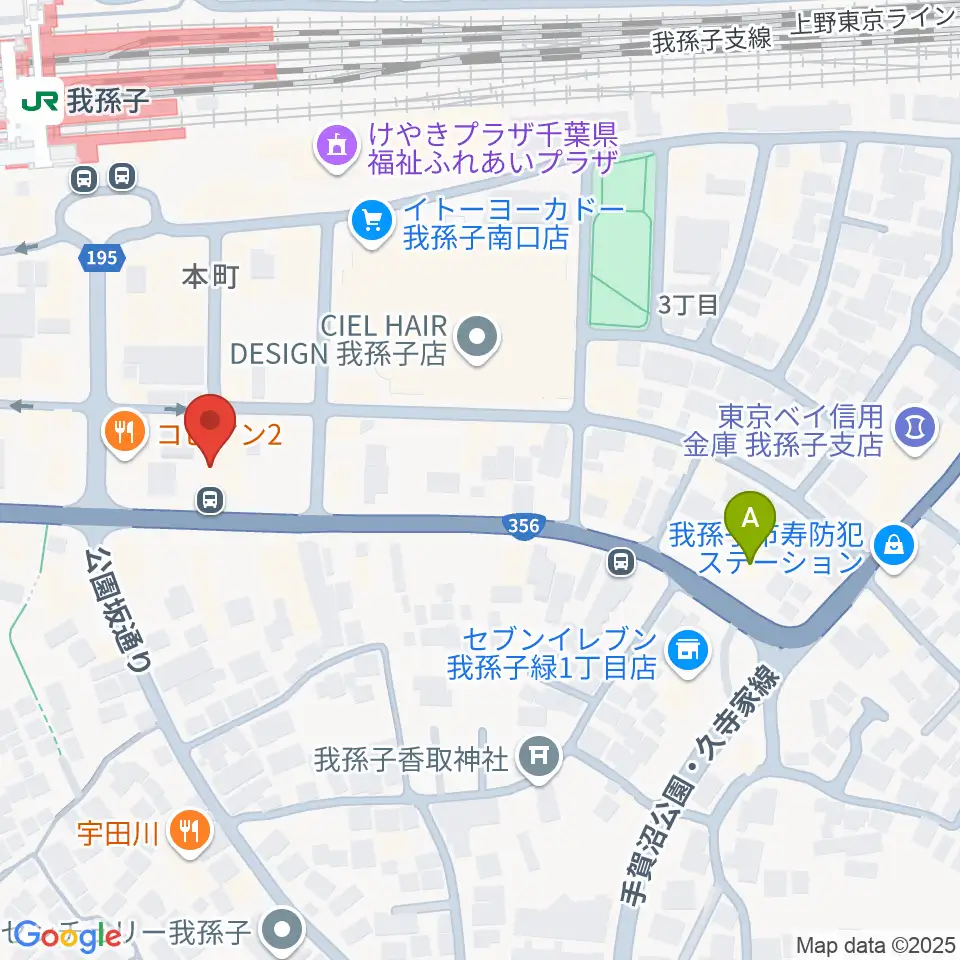ミリオン楽器 我孫子センター周辺のホテル一覧地図