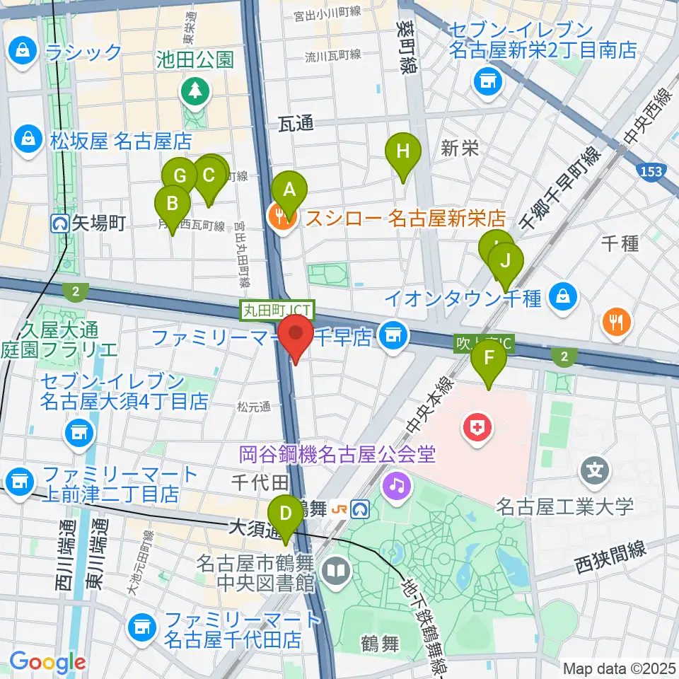 島村楽器 名古屋ギター&リペア店周辺のホテル一覧地図