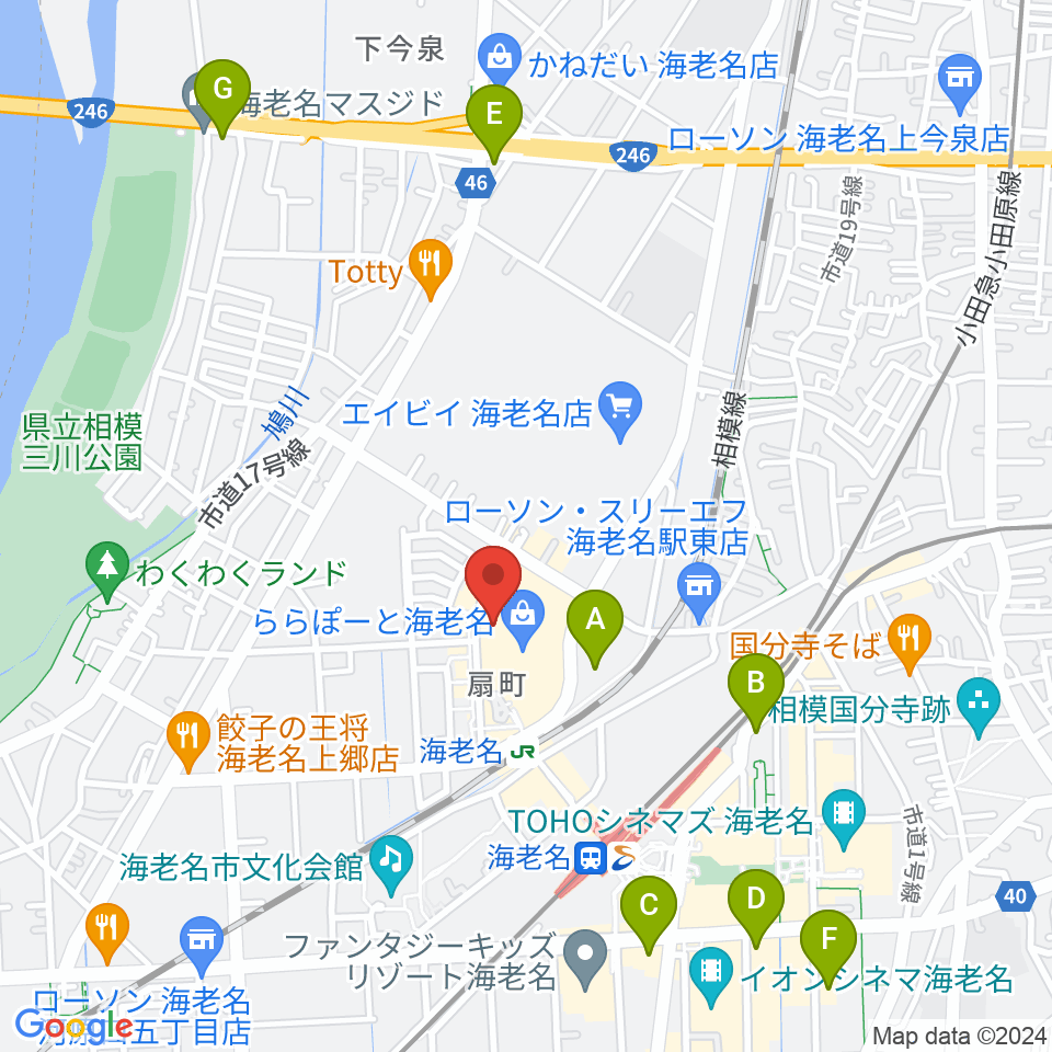 島村楽器ららぽーと海老名店周辺のホテル一覧地図