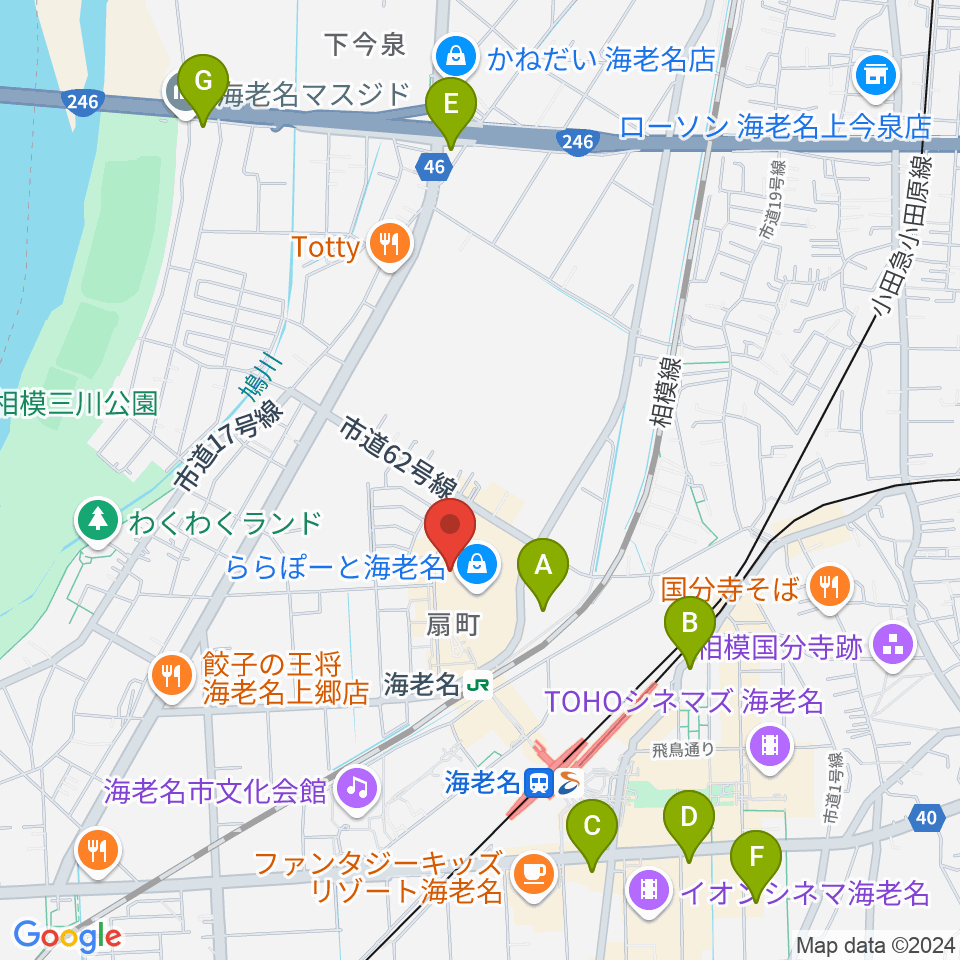 島村楽器ららぽーと海老名店周辺のホテル一覧地図