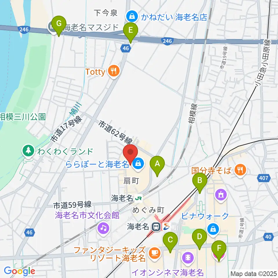 島村楽器ららぽーと海老名店周辺のホテル一覧地図