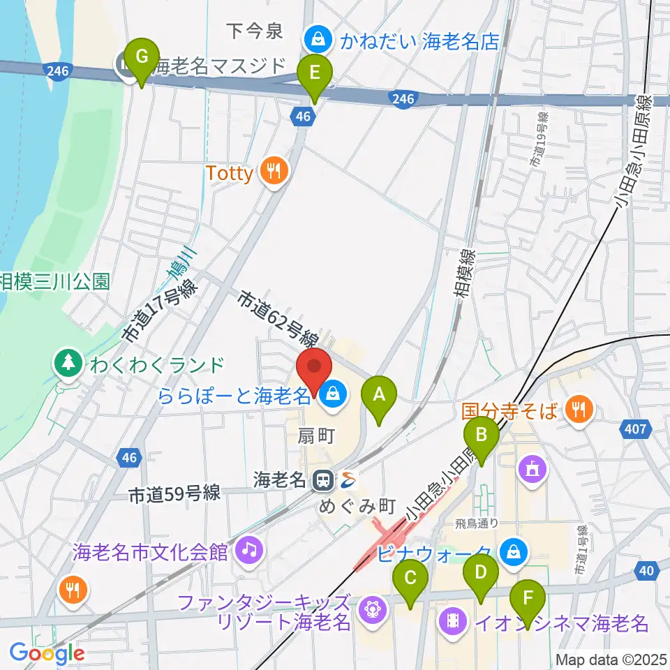 島村楽器ららぽーと海老名店周辺のホテル一覧地図