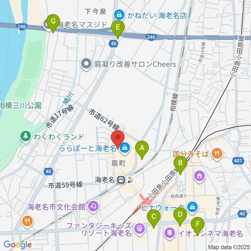 島村楽器ららぽーと海老名店周辺のホテル一覧地図