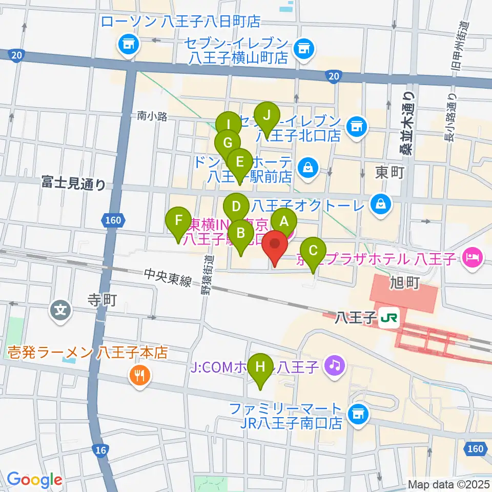 八王子ぐるまま周辺のホテル一覧地図