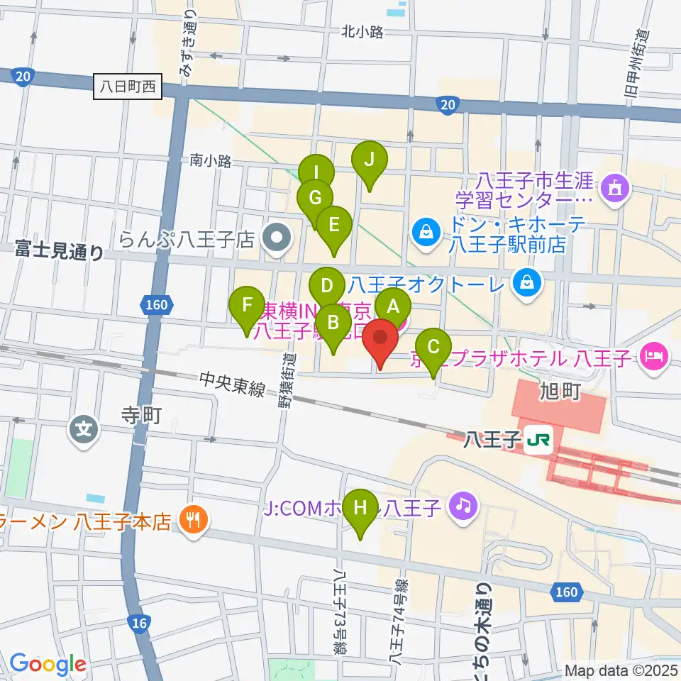 八王子ぐるまま周辺のホテル一覧地図