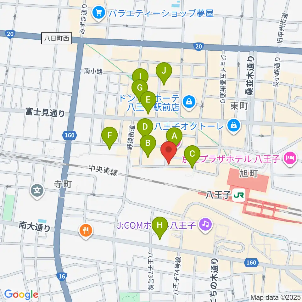 八王子ぐるまま周辺のホテル一覧地図