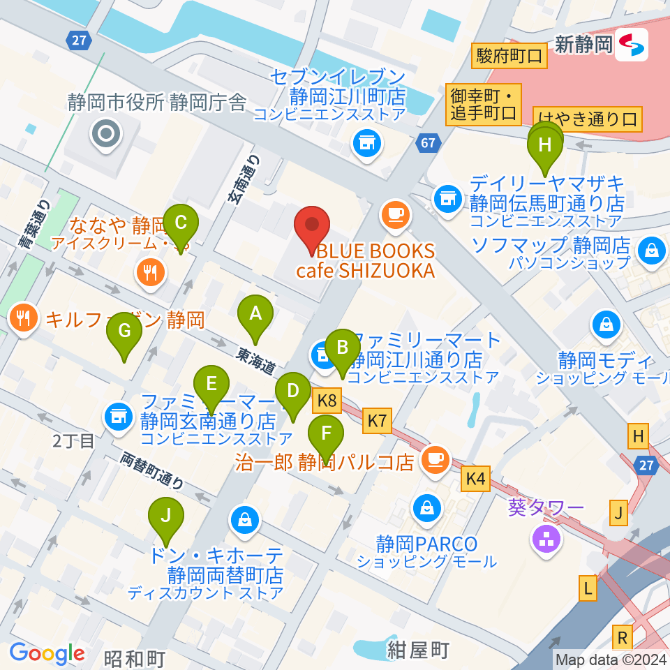 しずぎんホールユーフォニア周辺のホテル一覧地図