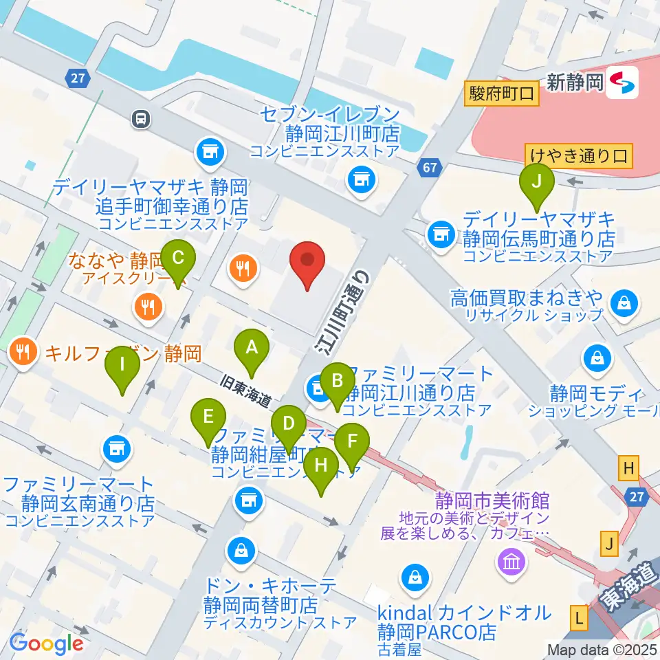 しずぎんホールユーフォニア周辺のホテル一覧地図