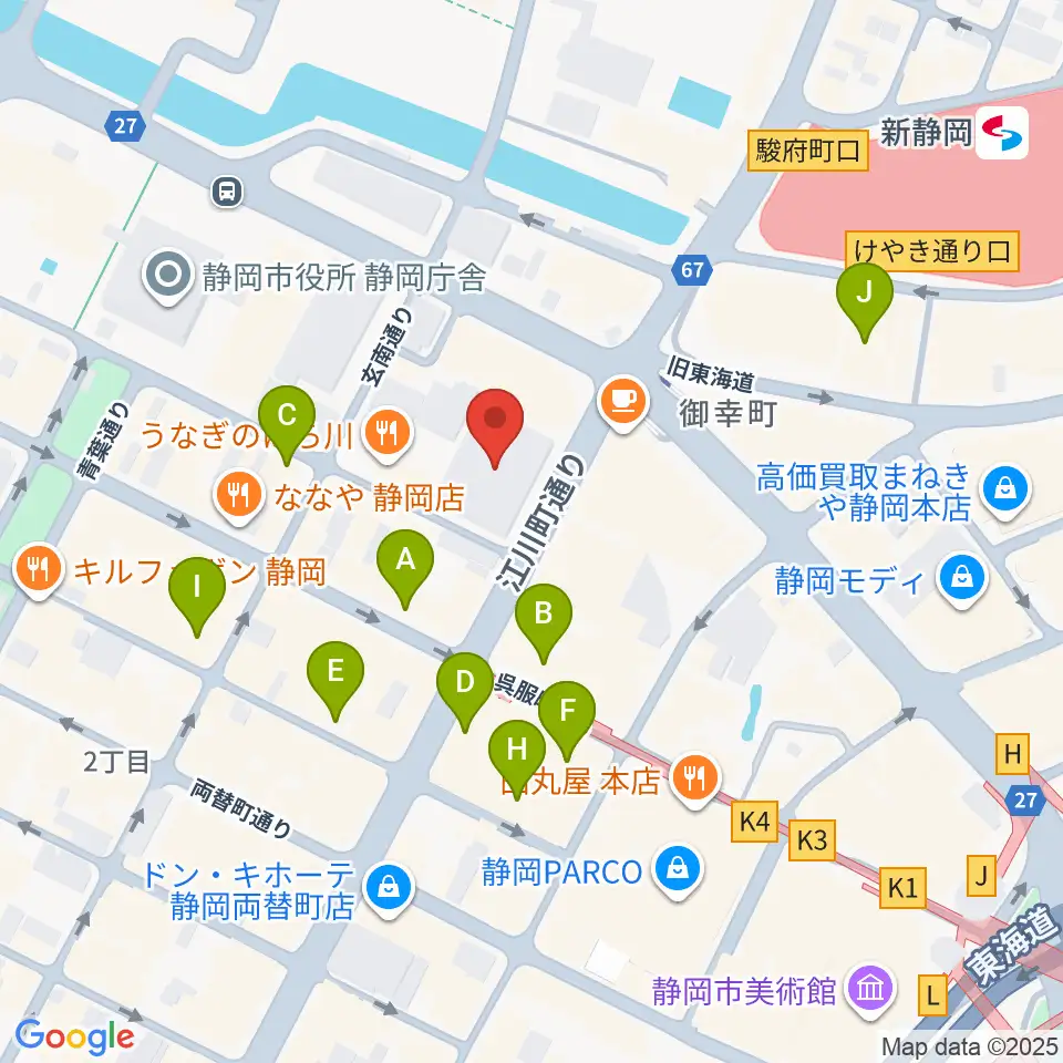 しずぎんホールユーフォニア周辺のホテル一覧地図