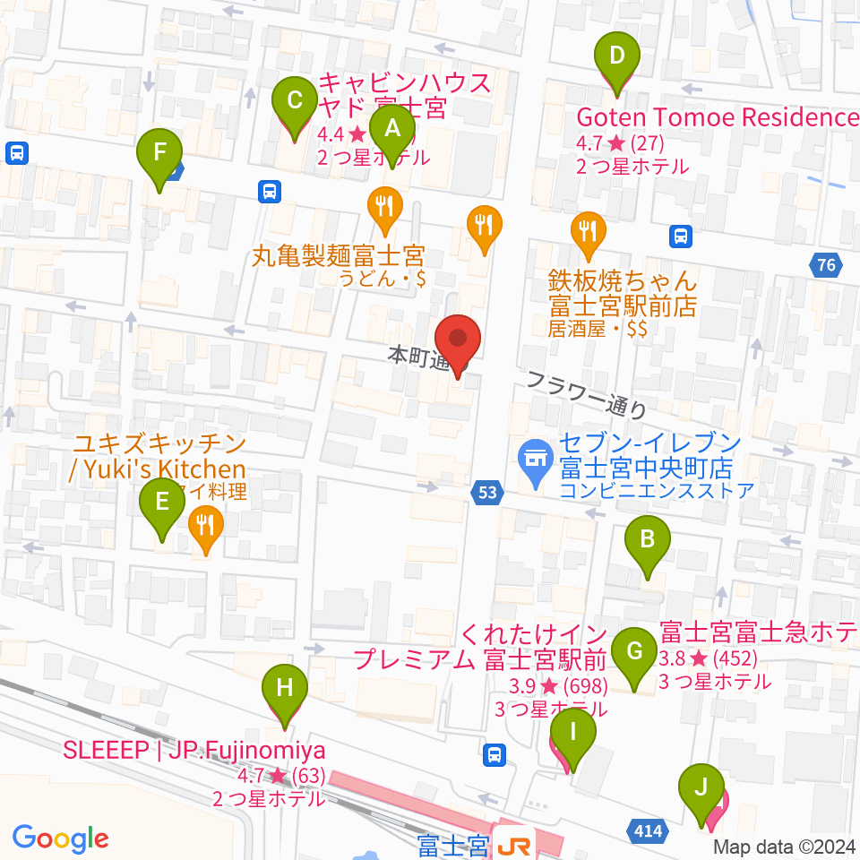 ロックハウスポパイ周辺のホテル一覧地図