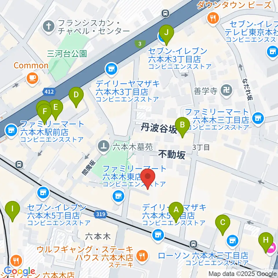 六本木REAL DIVA'S周辺のホテル一覧地図