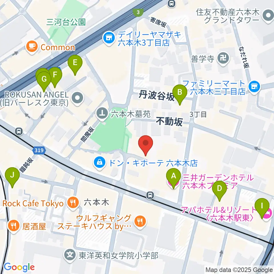 六本木REAL DIVA'S周辺のホテル一覧地図
