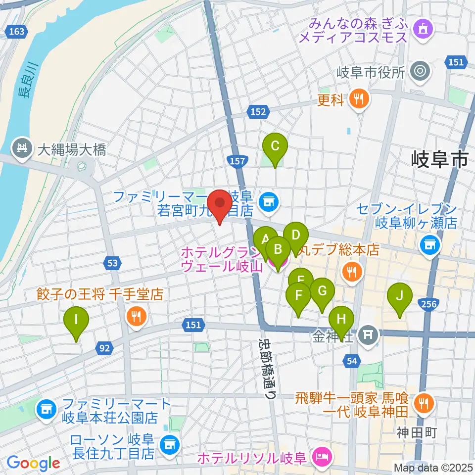 クララザール じゅうろく音楽堂周辺のホテル一覧地図