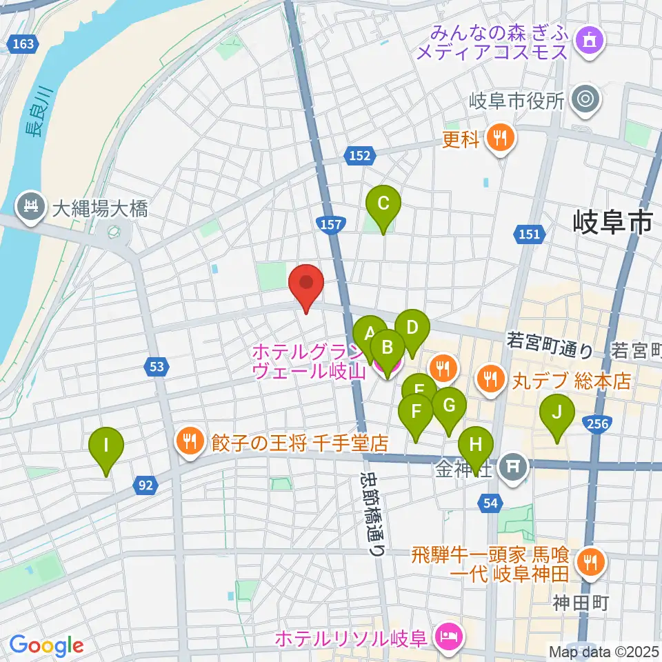 クララザール じゅうろく音楽堂周辺のホテル一覧地図