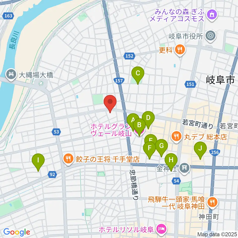 クララザール じゅうろく音楽堂周辺のホテル一覧地図