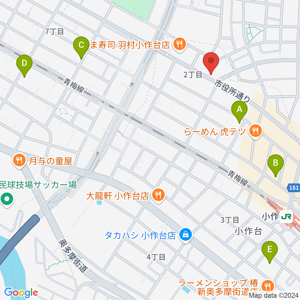 小作パーパス周辺のホテル一覧地図