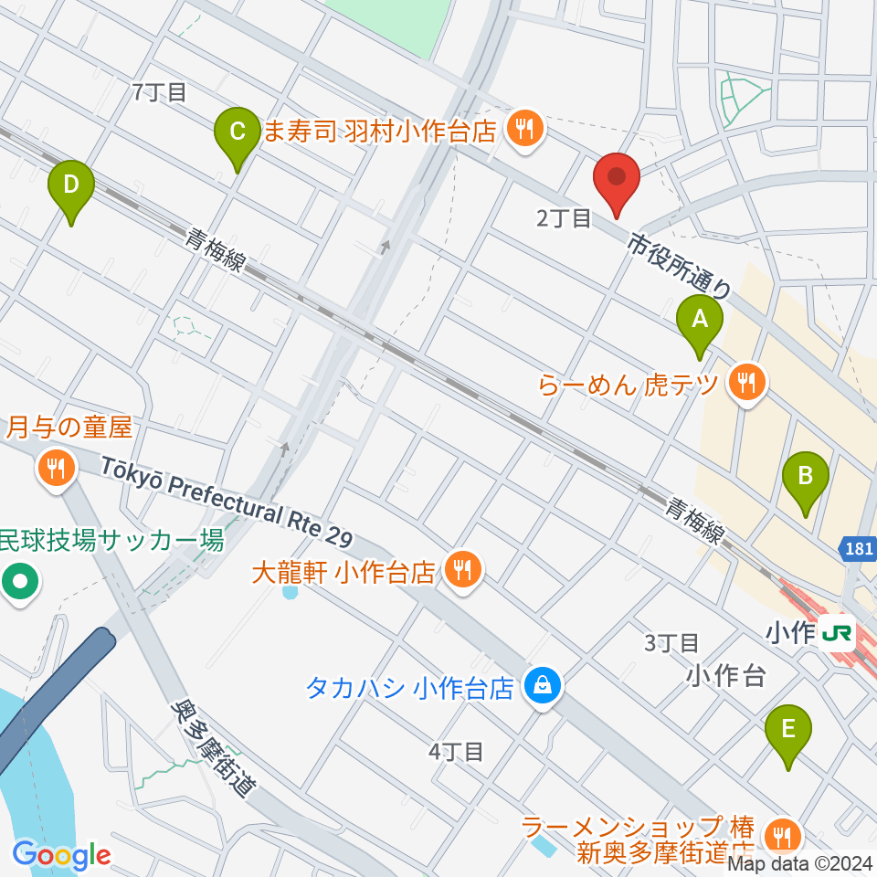 小作パーパス周辺のホテル一覧地図