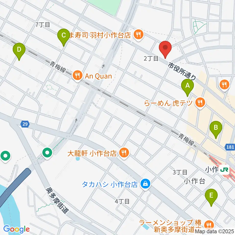 小作パーパス周辺のホテル一覧地図