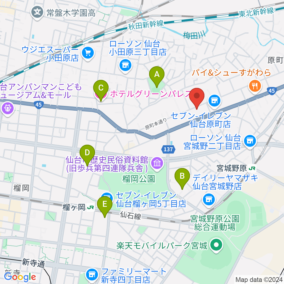 UNION / FUNNEL周辺のホテル一覧地図