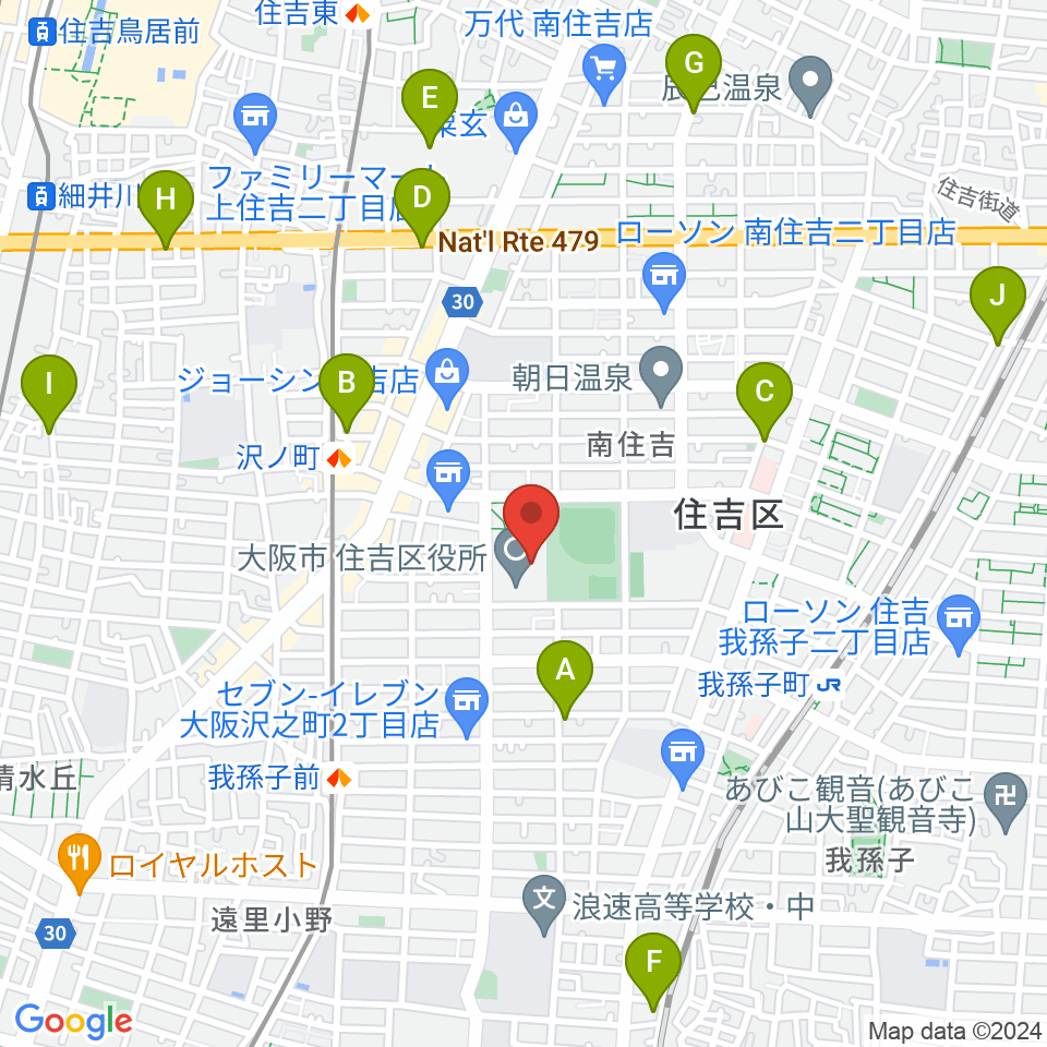 錦秀会 住吉区民センター周辺のホテル一覧地図