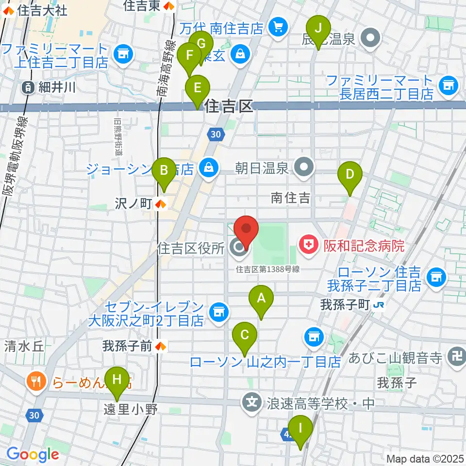 錦秀会 住吉区民センター周辺のホテル一覧地図