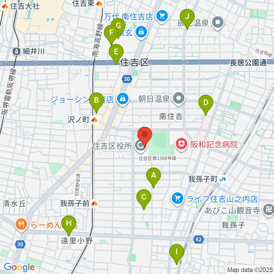 錦秀会 住吉区民センター周辺のホテル一覧地図
