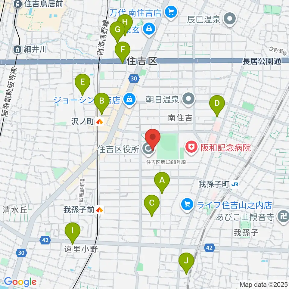 錦秀会 住吉区民センター周辺のホテル一覧地図