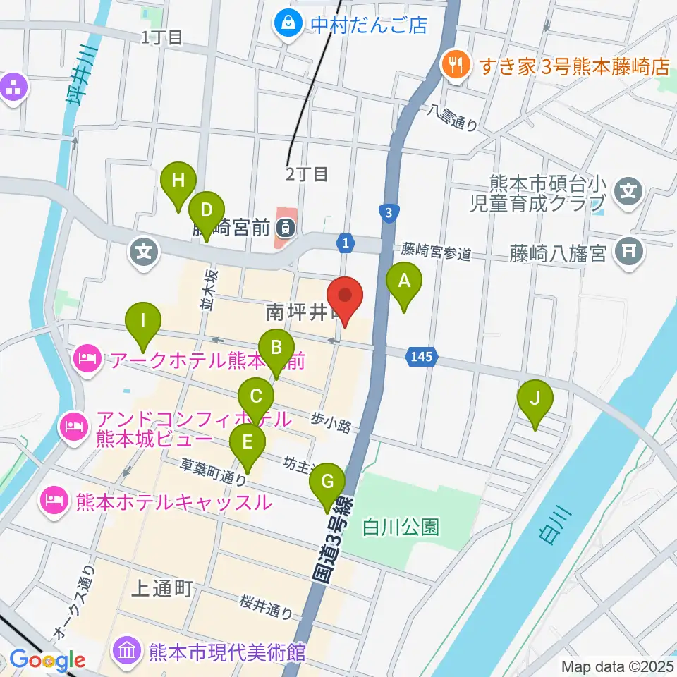 熊本NAVARO周辺のホテル一覧地図