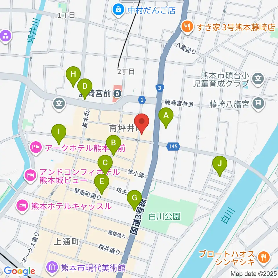 熊本NAVARO周辺のホテル一覧地図