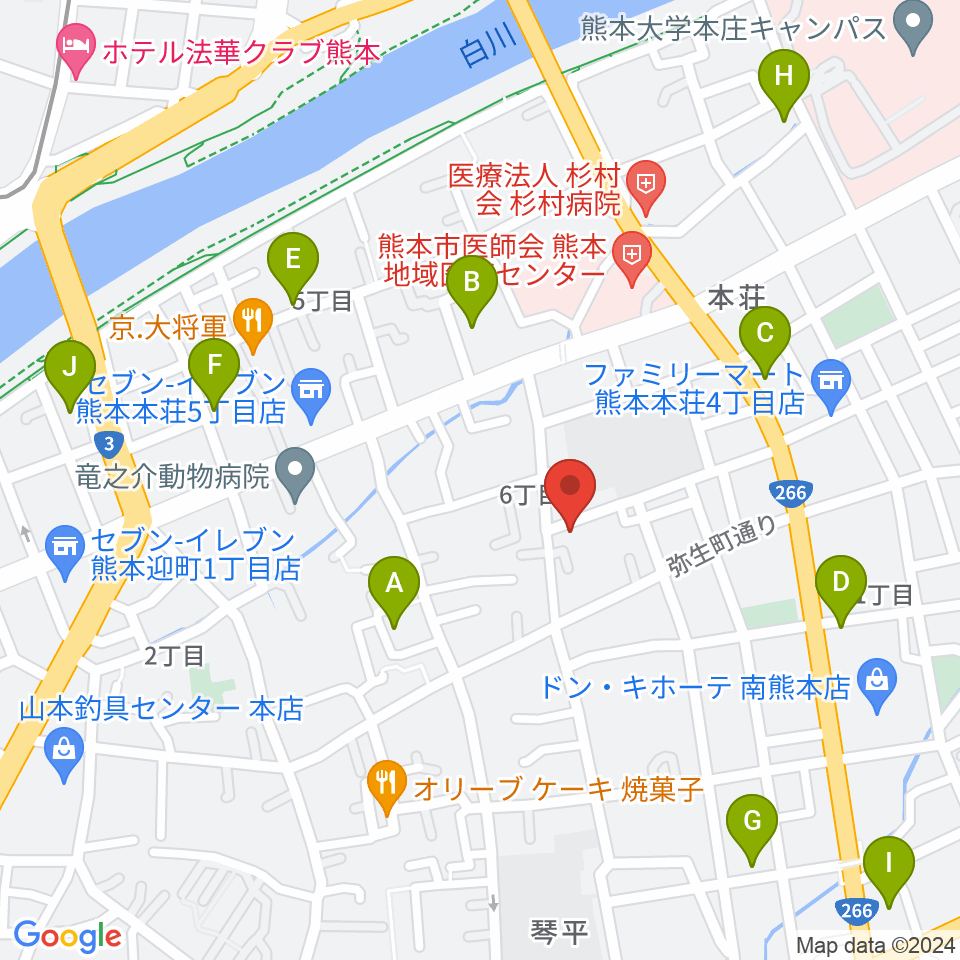 熊本サロンDOLCE周辺のホテル一覧地図