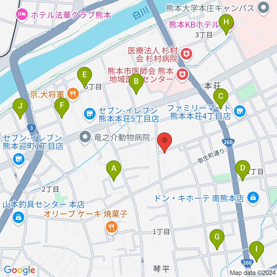 熊本サロンDOLCE周辺のホテル一覧地図