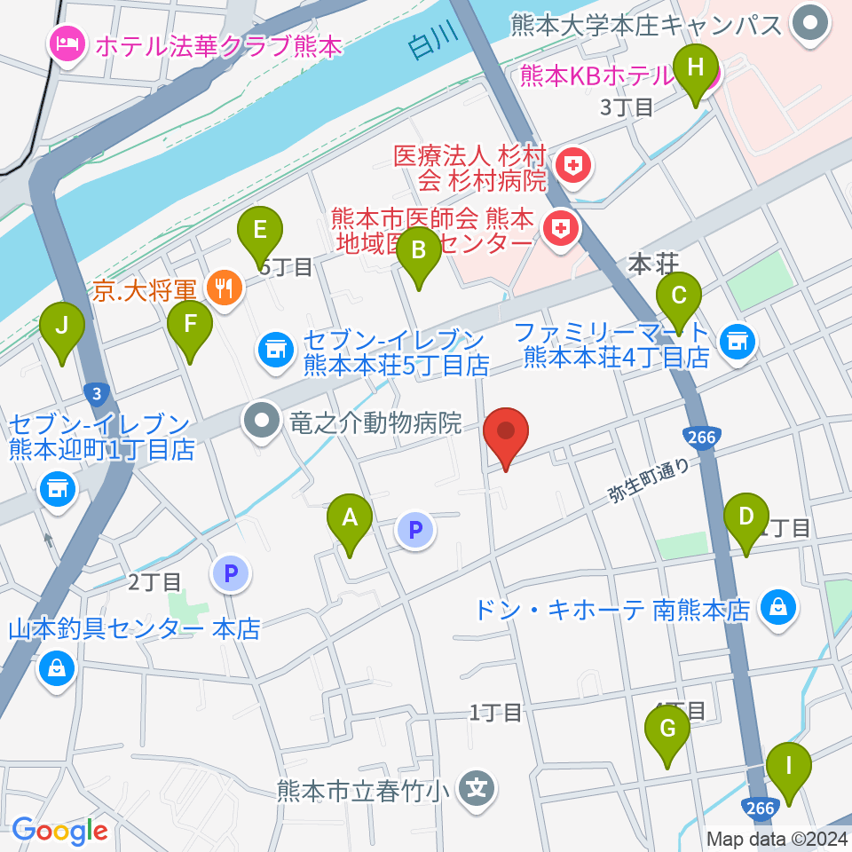 熊本サロンDOLCE周辺のホテル一覧地図