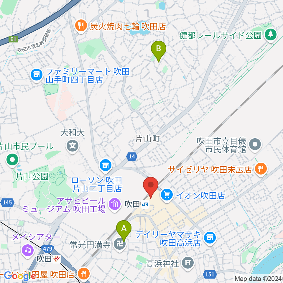 さんくすホール周辺のホテル一覧地図