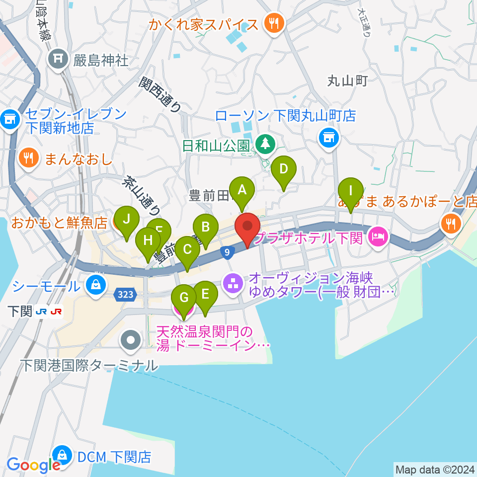 下関市生涯学習プラザ ドリームシップ周辺のホテル一覧地図