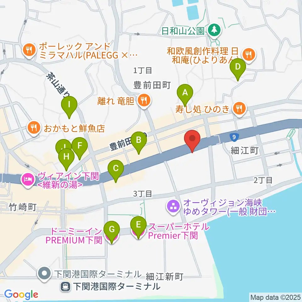 下関市生涯学習プラザ ドリームシップ周辺のホテル一覧地図