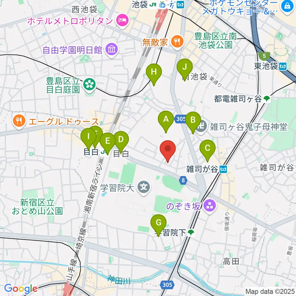 バードランド Birdland Guitars周辺のホテル一覧地図